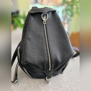 Large Julian Backpack, Pebbled Black/Silver Hardware